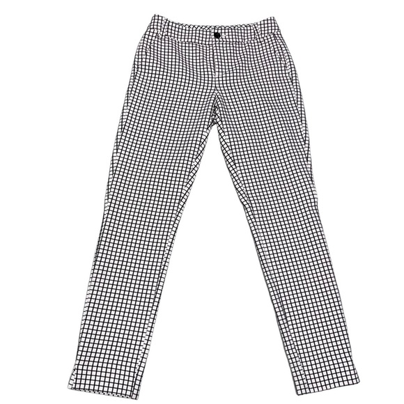CAbi Black & White Windowpane Trouser Dress Pants - Picture 4 of 12